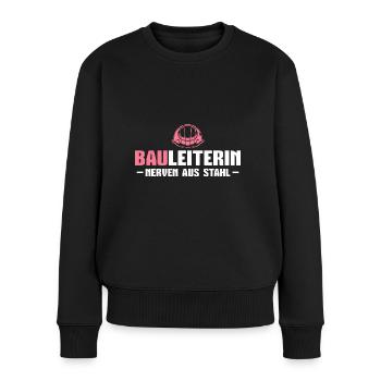 Bauleitung Ausbildung Bauaufsicht Bauleiterin - Frauen Premium Bio Pullover - Schwarz - Vorne - Julia (174cm)