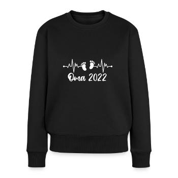 Oma 2022 Schwangerschaft Verkündung Nachwuchs - Frauen Premium Bio Pullover - Schwarz - Vorne - Julia (174cm)