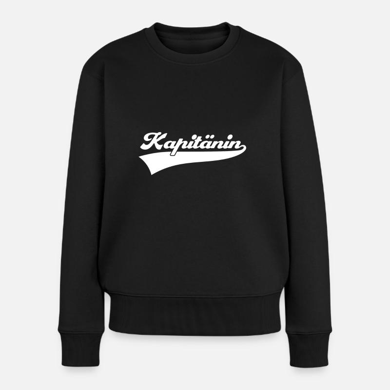 Seglerin Kapitänin Geschenk - Frauen Premium Bio Pullover - Schwarz
