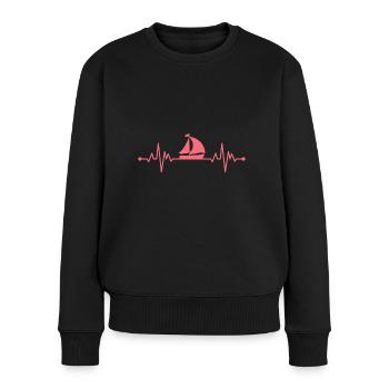 Segeln Segelschiff Kapitänin Seglerin - Frauen Premium Bio Pullover - Schwarz - Vorne - Julia (174cm)