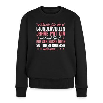 Kollegin Jobwechsel Abschiedsgeschenk - Frauen Premium Bio Pullover - Schwarz - Vorne - Julia (174cm)