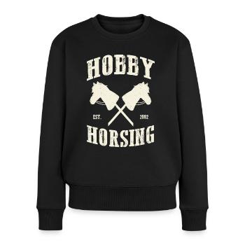 Hobby Horsing - Vintage Style Hobby Horse Riding - Women's Premium Organic Jumper - black - Front - Julia (174cm)