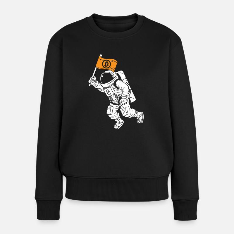 Bitcoin Astronaut | Bitcoin to the Moon Bitcoin - Frauen Premium Bio Pullover - Schwarz