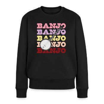Banjo Candy Colours with Bluegrass Resonator Banjo - Women's Premium Organic Jumper - black - Front - Julia (174cm)