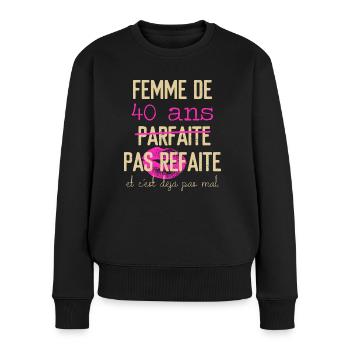 Anniversaire 40 ans - Pull Premium bio Femme - noir - Devant - Julia (174cm)