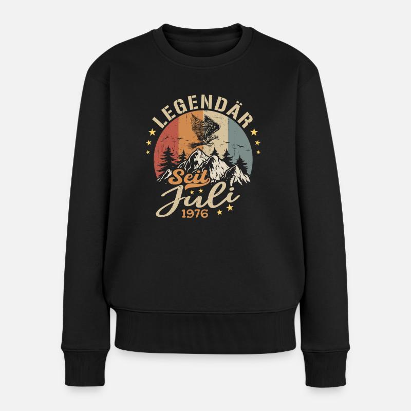 Juli 1976 Jahrestag Juli 1976 Juli - Frauen Premium Bio Pullover - Schwarz