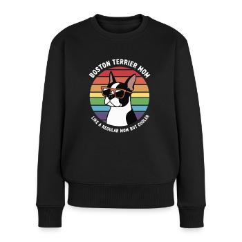 Boston Terrier Mom Gifts for Dogs Moms - Women's Premium Organic Jumper - black - Front - Julia (174cm)