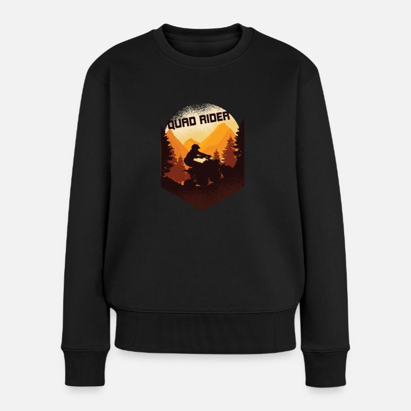 Quad in der schönen Natur - Frauen Premium Bio Pullover - Schwarz