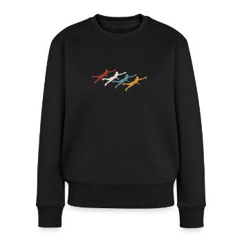 Rétro vintage Ultimate Frisbee - Pull Premium bio Femme - noir - Devant - Julia (174cm)