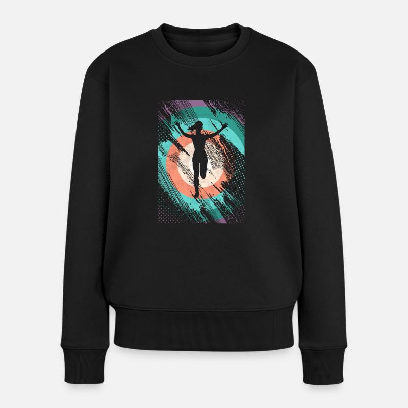 Retro Marathon, Trailrunning - Frauen Premium Bio Pullover - Schwarz