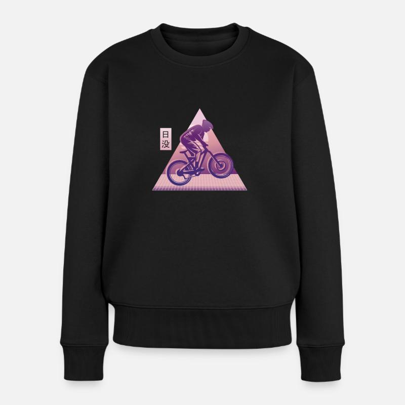Vaporwave Downhill - Frauen Premium Bio Pullover - Schwarz