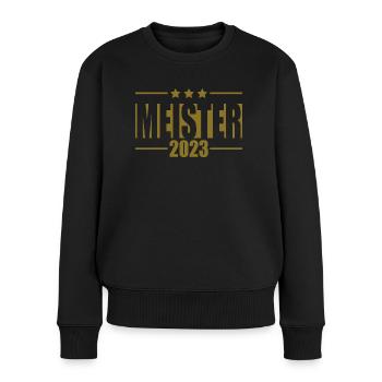 Meister 2023 Aufstiegstrikot Aufstieg 23 - Frauen Premium Bio Pullover - Schwarz - Vorne - Julia (174cm)