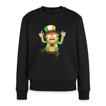 Goblin fable Leprechaun Flag Ireland gift - Women's Premium Organic Jumper - black - Front - Julia (174cm)