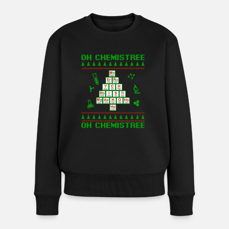 Oh Chemistree Chemie Weihnachten - Frauen Premium Bio Pullover - Schwarz