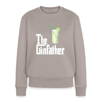 The Ginfather Gin und Tonic - Frauen Premium Bio Pullover - Taupe - Vorne - Julia (174cm)