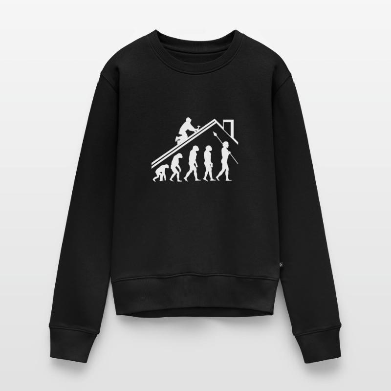 Dachdecker Evolution Geschenk Frauen Premium Bio Pullover