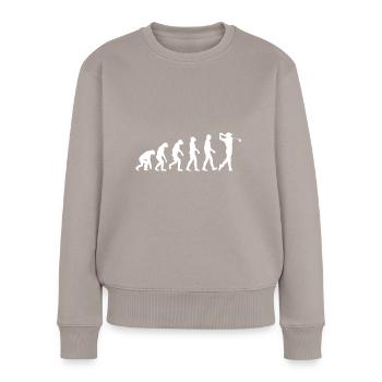 Evolution du golf - Pull Premium bio Femme - taupe - Devant - Julia (174cm)