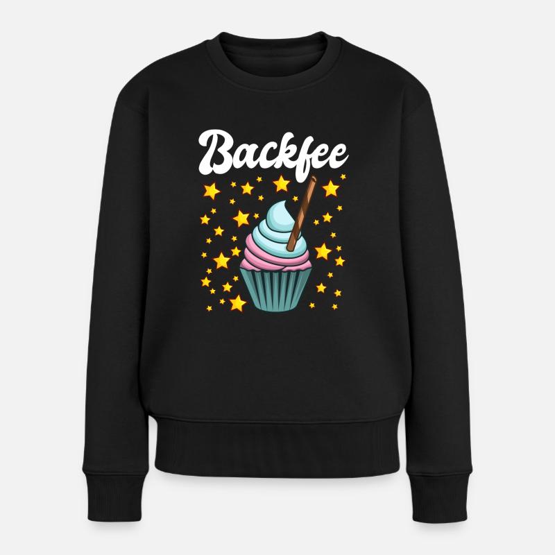 Backfee Hobbybäcker Bäckerin Backen Cupcake Muffin - Frauen Premium Bio Pullover - Schwarz