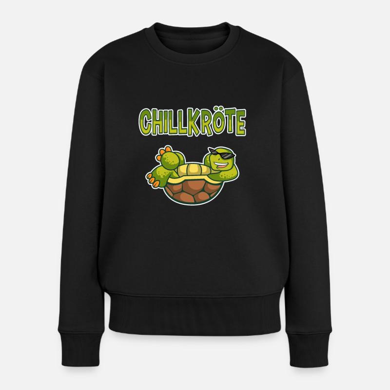 Relaxte Chillkröte | Schildkröten | Geschenkidee - Frauen Premium Bio Pullover - Schwarz
