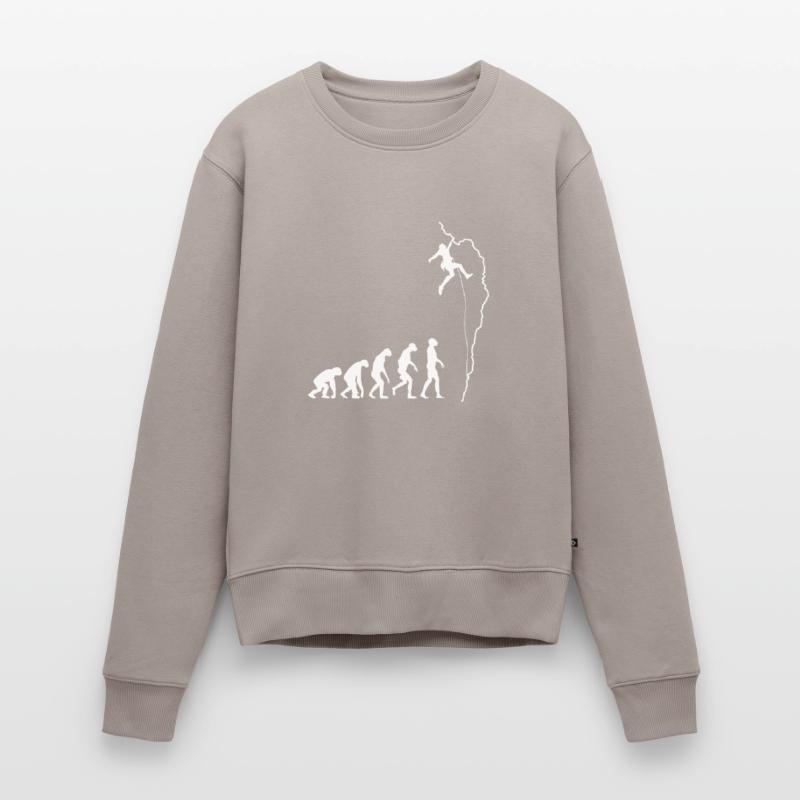 Klettern Evolution Bouldern Kletterer Geschenk Frauen Premium Bio Pullover