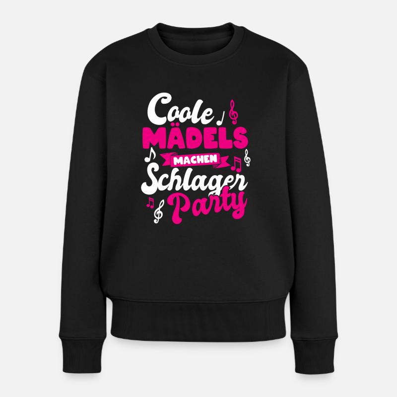 Coole Mädels machen Schlager Party Konzert - Frauen Premium Bio Pullover - Schwarz