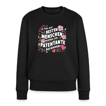 Werdende Patentante - Frauen Premium Bio Pullover - Schwarz - Vorne - Julia (174cm)