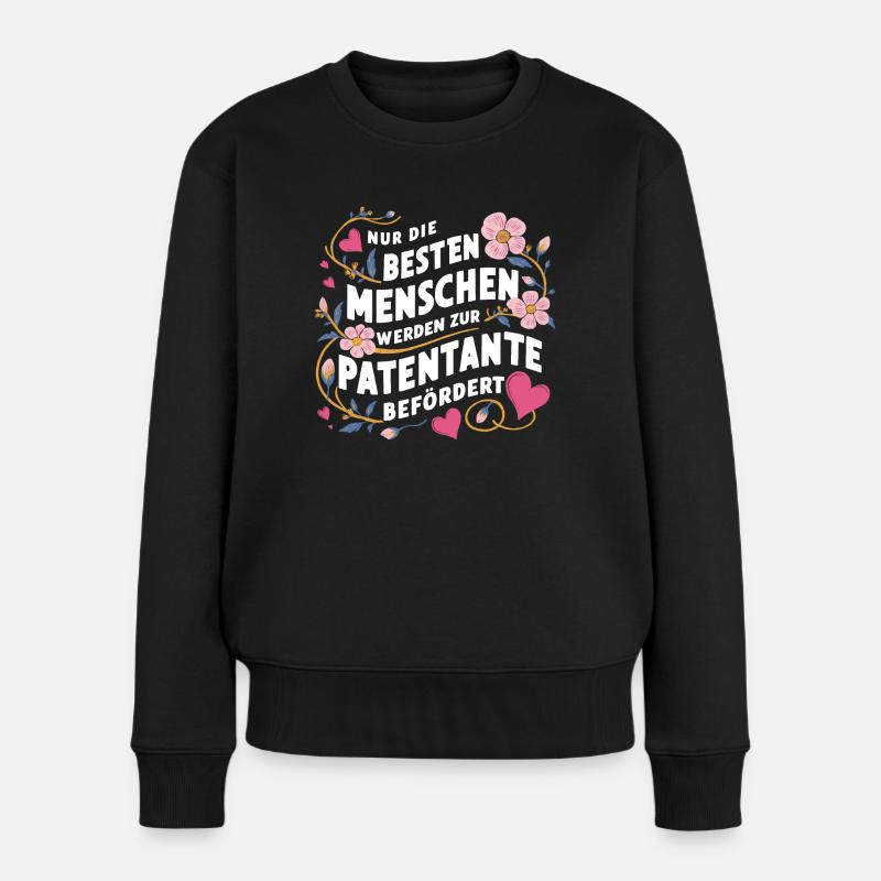 Werdende Patentante - Frauen Premium Bio Pullover - Schwarz