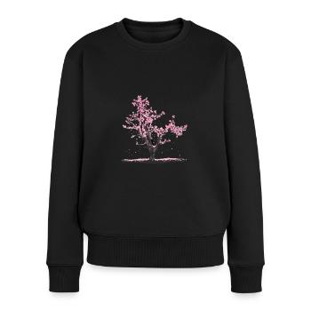 Japanese cherry blossom - Women's Premium Organic Jumper - black - Front - Julia (174cm)