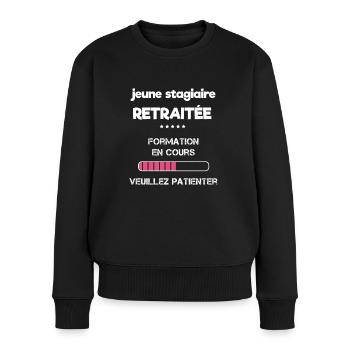 Idée cadeau femme retraitée - Pull Premium bio Femme - noir - Devant - Julia (174cm)