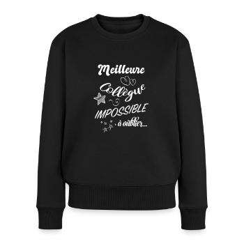 Meilleure collègue de travail - Pull Premium bio Femme - noir - Devant - Julia (174cm)