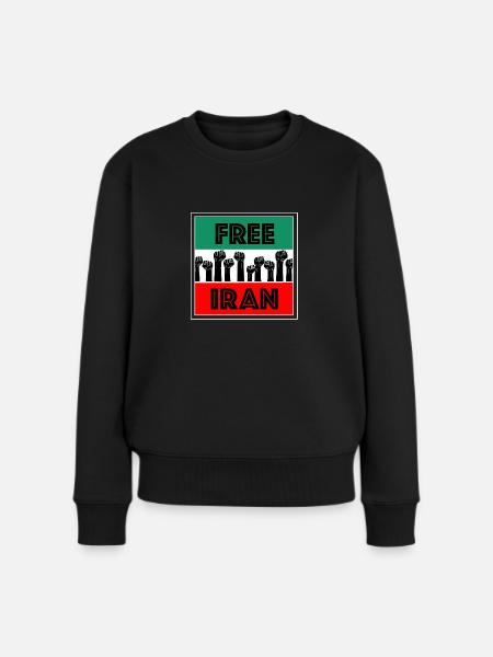 free iran - Frauen Premium Bio Pullover - Schwarz