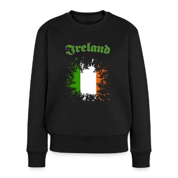 Ireland - Frauen Premium Bio Pullover - Schwarz - Vorne - Julia (174cm)