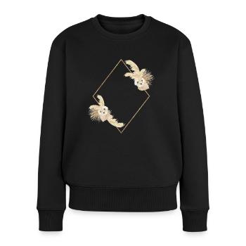 Pampasgras Raute Design Idee - Frauen Premium Bio Pullover - Schwarz - Vorne - Julia (174cm)