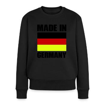 made in germany - Frauen Premium Bio Pullover - Schwarz - Vorne - Julia (174cm)