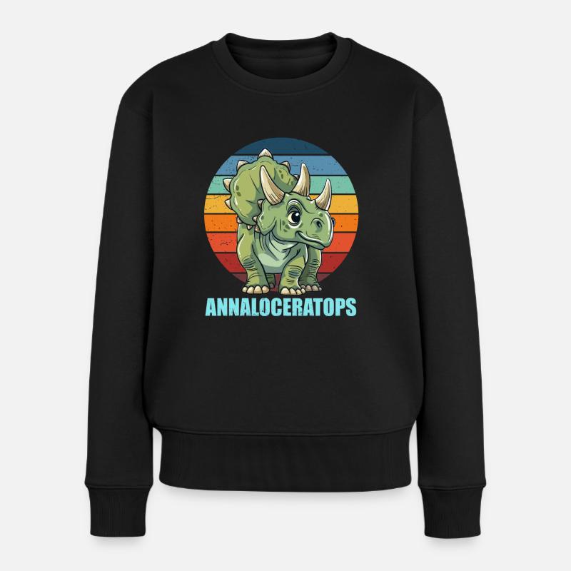 Annaloceratops Anna Triceratops - Frauen Premium Bio Pullover - Schwarz