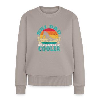 Ski Dad wie ein normaler Dad, aber cooler - Frauen Premium Bio Pullover - Taupe - Vorne - Julia (174cm)