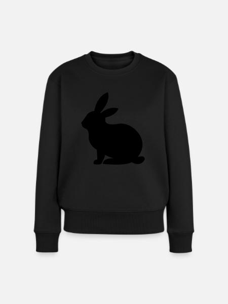 Kanin - Premium økologisk sweatshirt til kvinder - sort