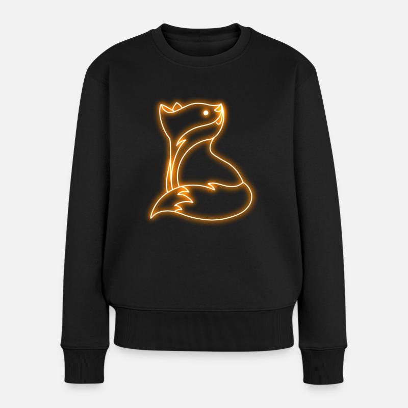 Leuchte-Fuchs - Frauen Premium Bio Pullover - Schwarz