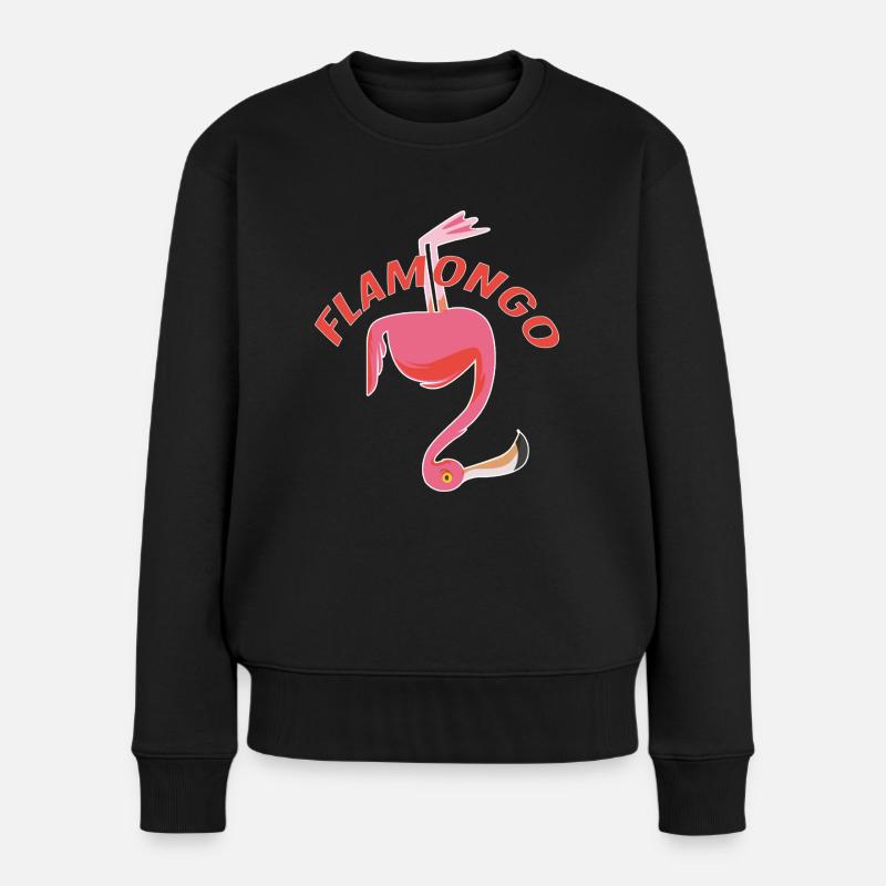 Flamongo / Flamingo - Frauen Premium Bio Pullover - Schwarz