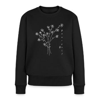 Be Yourself - Frauen Premium Bio Pullover - Schwarz - Vorne - Julia (174cm)