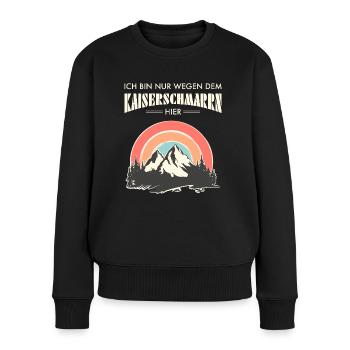Ich BinNur Wegen Dem Kaiserschmarrn Hier - Berge - Frauen Premium Bio Pullover - Schwarz - Vorne - Julia (174cm)