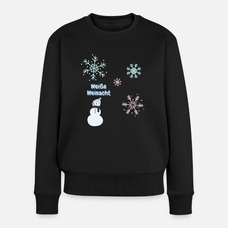 Weiße Weinacht - Frauen Premium Bio Pullover - Schwarz