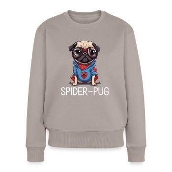 Spider Pug - Frauen Premium Bio Pullover - Taupe - Vorne - Julia (174cm)