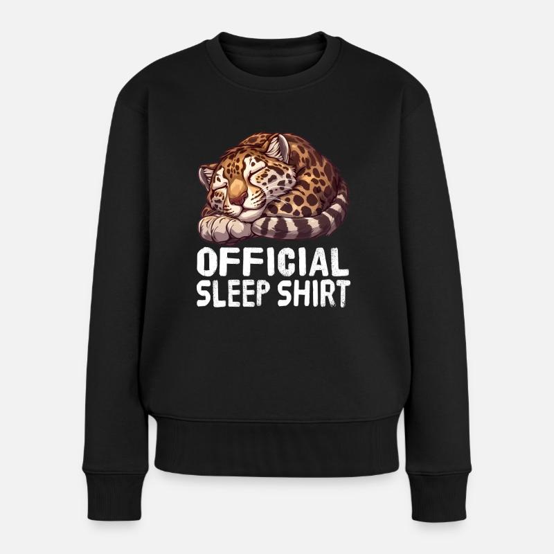 Offizielles Schlafshirt Clouded Clouded Leopard - Frauen Premium Bio Pullover - Schwarz