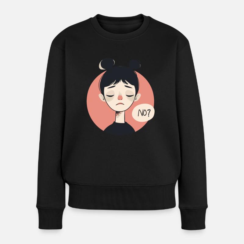 No? Nein zu was? - Frauen Premium Bio Pullover - Schwarz