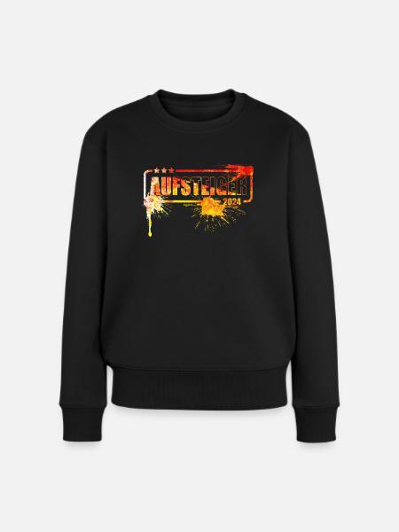 Aufsteiger 2024 Aufstiegstrikot 24 - Frauen Premium Bio Pullover - Schwarz