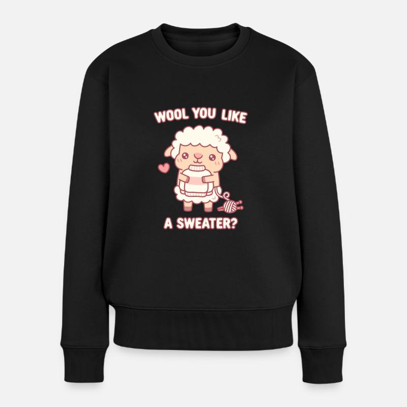 Laine de mouton mignonne que vous aimez un pull drôle - Pull Premium bio Femme - noir
