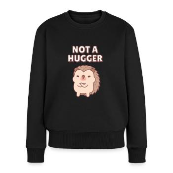 Lustiger mürrischer Igel, kein Umarmer - Frauen Premium Bio Pullover - Schwarz - Vorne - Julia (174cm)