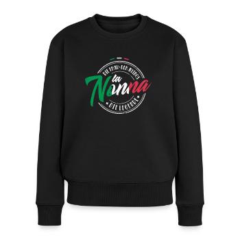 LA NONNA FRAU MYTHOS LEGENDE OMI OMA GESCHENK - Frauen Premium Bio Pullover - Schwarz - Vorne - Julia (174cm)