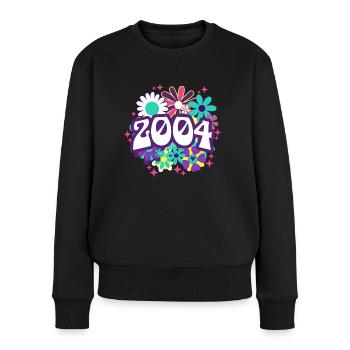 Fête Anniversaire Femme 2004 18 Ans Anniversaire - Pull Premium bio Femme - noir - Devant - Julia (174cm)